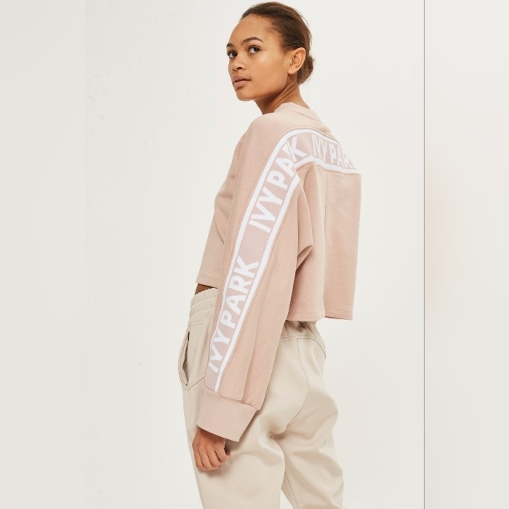Ivy Park Beyonce Tan logo tape sweatshirt cream and tape sz M
